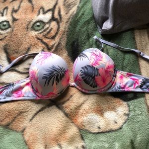 print PINK push-up bra